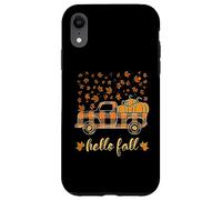 Camisa Hello Fall Divertida para Halloween, diseño de Calabaza y búfalo a Cuadros Carcasa para iPhone XR