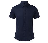 Camisa Hombre Algodon Camisetas Hombre Basica Ajustada Informal Color Liso con coración Bolsillo Manga Corta para True Classic T-Shirt Running