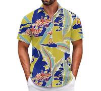 Camisa Hombre con Flores Tropicales, Manga Corta, Estilo Hawaiano Casual, Conjunto de Verano Diario para Playa
