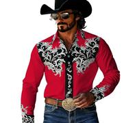 Camisa Hombre Denim Lavado Estampado Clásico Manga Larga Botonadura Frontal Corte Retro Confortable Y Elegante Ideal para Uso Cotidiano Camisa Casual Hombre Manga Larga Vaquera