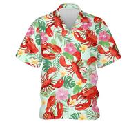 Camisa Hombre Explora cómodas Camisas Casuales para Hombre, Camisas holgadas Estampadas para Relajarse al Aire Libre, Aventuras de Verano y de fácil Cuidado. (Red, S)