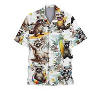 Camisa Hombre Hawaiana Verano Camisas Casuales holgadas Estampadas para Hombre para Uso al Aire Libre, Estilo Relajado (Grey, XXXL)