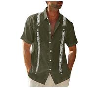Camisa Hombre Manga Corta Camisa Lino Hombre Chaqueta Americana Casual Camiseta Verde Chaquetas Americanas Polera Tallas Grandes Camisas Ropa Medieval Sobrecamisa Trabajo Verano Traje Camisetas De