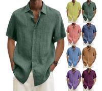 Camisa Hombre Manga Corta Casual Casual bajo botón Regular fit Camiseta de Playa de Verano Camisa Casual Camisa Clásico Color Sólido Camisa Playa con Bolsillo