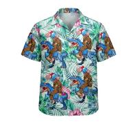 Camisa Hombre Manga Corta Estampado Casual Verano Corte Regular Playera Botonadura Frontal para Disfrutar del Sol Camisa Verano Hombre Manga Corta