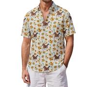 Camisa Hombre Manga Corta Estampado Casual Verano Corte Regular Playera Botonadura Frontal para Looks Frescos Camisa Verano Hombre Manga Corta