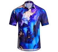 Camisa Hombre Manga Corta Estampado Casual Verano Corte Regular Playera Botonadura Frontal para Uso Diario Camisa Masculina Manga Corta