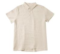 Camisa Hombre Manga Corta Gran Tamaño - Camisa Hombre Cuello Rabattu Camisa Casual Tops Slim Fit Camiseta Oversize Cómodo Tops Sólido Blusa Deportiva Tops Top Botón Y Rayas Tops, beige, 3XL