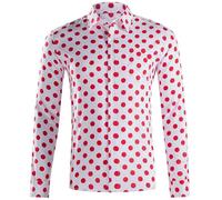Camisa Hombre Manga Larga Camisa Vintage Hombre Estampado De Lunares Casual Corte suelto Chic Clásicos Blusa De Todos Los Días Passpartout Disco Temperamento Fiesta para Otoño Ropa