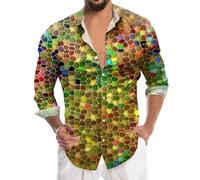 Camisa Hombre Manga Larga Camisas Hombre Manga Camiseta Dorada Acolchada Leñador Pullover De Fuerza Negra Blanca Slim Fit Invierno FEA Ropa Elegante Fiesta Mujer Algodón Medieval Burdeos 3XL Pana