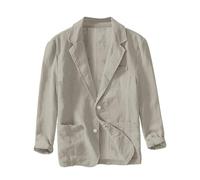 Camisa Hombre Manga Larga Cuello V Camisa Lino Hombre Color Sólido Novia Oficina Casual en Camisas Gran Tamaño Traje Blazer Chaqueta Camisas Vestidas Camisetas Primavera Otoño Invierno, 04-caqui, 3XL