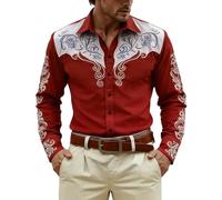 Camisa Hombre Manga Larga Estampado Completo 3D Temática Vaquera Del Oeste Y Caballeros Medievales Para Fiestas Y Uso Casual Camisa Festiva Original