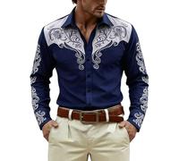 Camisa Hombre Manga Larga Estampado Completo 3D Temática Vaquera Del Oeste Y Caballeros Medievales Para Fiestas Y Uso Casual Camisa Festiva Original