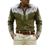 Camisa Hombre Manga Larga Estampado Completo 3D Temática Vaquera Del Oeste Y Caballeros Medievales Para Fiestas Y Uso Casual Camisa Festiva Original