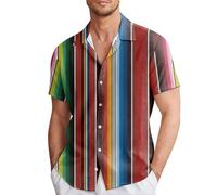 Camisa Hombre Primavera Y Verano Estilo Camisas De Un Pecho Solapa Informal Estampado Completo Playa Manga Corta Vacaciones Camisas De Vacaciones Al Libre (Mint Green, XXXL)