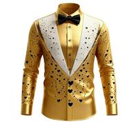 Camisa Hombre Romántica para San Valentín. Camisa Manga Larga Casual De Botones con Estampado De Amor Y Frases Tiernas Ideal para Regalar A Tu Pareja Y Usar En Cenas Celebración del Día del Amor