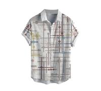 Camisa Hombre Slim Fit, Camisas de Hombre,Informal de Manga Corta Ideal para la Playa y Ocasiones Casuales con Tejido Transpirable y Diseño Moderno