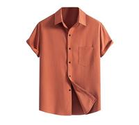 Camisa Hombre Slim Fit, Camisas Hombre Casual,Hawaiana Estampados Tropicales Verano Manga Corta Bolsillo Superior Confección Ligera Algodón Comodidad Casual