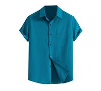 Camisa Hombre Slim Fit, Camisas Hombre Casual,Hawaiana Estampados Tropicales Verano Manga Corta Bolsillo Superior Confección Ligera Algodón Comodidad Casual