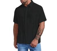 Camisa Hombre Talla Grande Elegante Textura Corteza Corte Slim Estilo Independiente Look Refinado, Le Noir, M