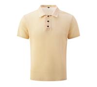 Camisa Hombre Verano - Camisa De Hombre con Botones hacia Arriba Y Solapa hacia Abajo Camisa Deportiva De Manga Corta De Color Sólido (Khaki XL)