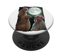 Camisa Howling at The Moon - Camisa Divertida de Pollo - Pollo PopSockets PopGrip Adhesivo