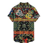 Camisa Hwaiian para Hombres Vintage Gothic Skull 3D Impreso Beach Shirt Summer Cool Camisas de Manga Corta Regular Button Down Casual Blusa Top S-5XL