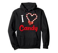 Camisa I Love Candy Cane para Mujeres, niños y Hombres, bastón de Caramelo Sudadera con Capucha