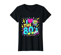 Camisa I Love The 80s para Hombre y Mujer, Disfraz de Fiesta Vintage de los años 80 Camiseta gráfica económica, Mujer, Negro, L