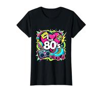 Camisa I Love The 80s para Hombre y Mujer, Traje de Fiesta Vintage de los años 80 Camiseta gráfica económica, Mujer, Negro, L
