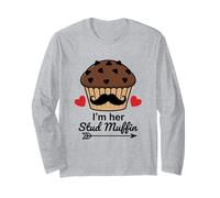 Camisa I'm Her Stud Muffin I'm His Cupcake a Juego para Pareja Manga Larga