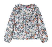 Camisa Infantil de Manga Larga con Estampado Floral Ropa Niños Azul Oscuro 128