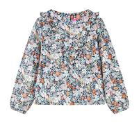 Camisa Infantil de Manga Larga con Estampado Floral Ropa Niños Azul Oscuro 92