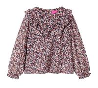 Camisa Infantil de Manga Larga con Estampado Floral Ropa Niños Rosa Oscuro 104