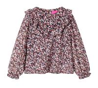Camisa Infantil de Manga Larga con Estampado Floral Ropa Niños Rosa Oscuro 128