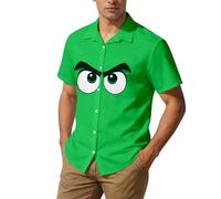 Camisa Informal de Manga Corta con Estampados gráficos para Hombre Prenda versátil de Uso Diario y Actividades al Libre en Cualquier época del año (Green, XXL)