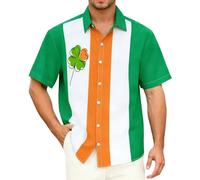 Camisa Informal de Manga Corta para Celebraciones del Día de San Patricio y Uso Diario Festivo con Diseño Ligero y Confortable (White, XXL)