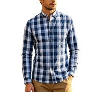 Camisa Informal de Manga Larga con Botones y Estampado a Cuadros para hombr | Camisetas Long Fit Hombre Casual Ajustadas Sport Punto Lentejuelas Malla Zapatilla Imperio Dibujos Sencillas Camisolas