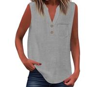 Camisa Informal de Mujer con Botones Sueltos, Cuello y Mangas Color Liso Camiseta Encaje Blusas De Tirantes Body Mujer Elegante Plus Size Cami Tops Rockera Sexy Womens Tunic UK Talla