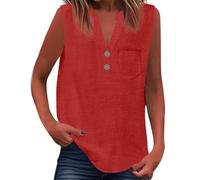 Camisa Informal de Mujer con Botones Sueltos, Cuello y Mangas Color Liso Camiseta Encaje Blusas De Tirantes Body Mujer Elegante Plus Size Cami Tops Rockera Sexy Womens Tunic UK Talla