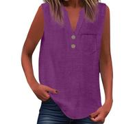 Camisa Informal de Mujer con Botones Sueltos, Cuello y Mangas Color Liso Camiseta Encaje Blusas De Tirantes Body Mujer Elegante Plus Size Cami Tops Rockera Sexy Womens Tunic UK Talla