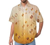 Camisa Informal para Hombre, con Estampado 3D de Anillos De Joyería Lujo De Ensueño, Camisas de Manga Corta con Botones, Vacaciones de Verano Playa Tops de Moda Calle
