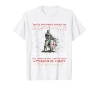 Camisa Knight Templar I Am A Child of God A Warrior of Christ Camiseta, Hombre, Blanco, 3XL
