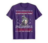Camisa Knight Templar I Am A Child of God A Warrior of Christ Camiseta, Hombre, Morado, 3XL