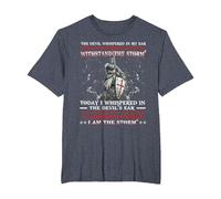 Camisa Knight Templar I Am A Child of God A Warrior of Christ Camiseta, Hombre Tallas Grandes, Azul Jaspeado, 4X Alto