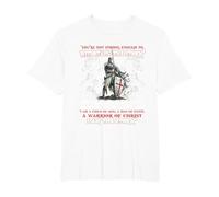 Camisa Knight Templar I Am A Child of God A Warrior of Christ Camiseta, Hombre Tallas Grandes, Blanco, 2X Alto