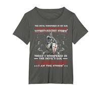 Camisa Knight Templar I Am A Child of God A Warrior of Christ Camiseta, Mujer Tallas Grandes, Asfalto, 2XL Grande