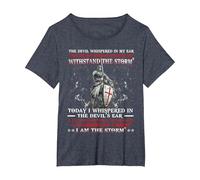 Camisa Knight Templar I Am A Child of God A Warrior of Christ Camiseta, Mujer Tallas Grandes, Azul Jaspeado, 6XL Grande