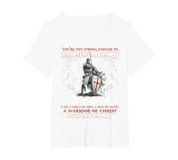 Camisa Knight Templar I Am A Child of God A Warrior of Christ Camiseta, Mujer Tallas Grandes, Blanco, 4XL Grande