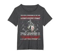 Camisa Knight Templar I Am A Child of God A Warrior of Christ Camiseta, Mujer Tallas Grandes, Jaspeado Oscuro, 4XL Grande